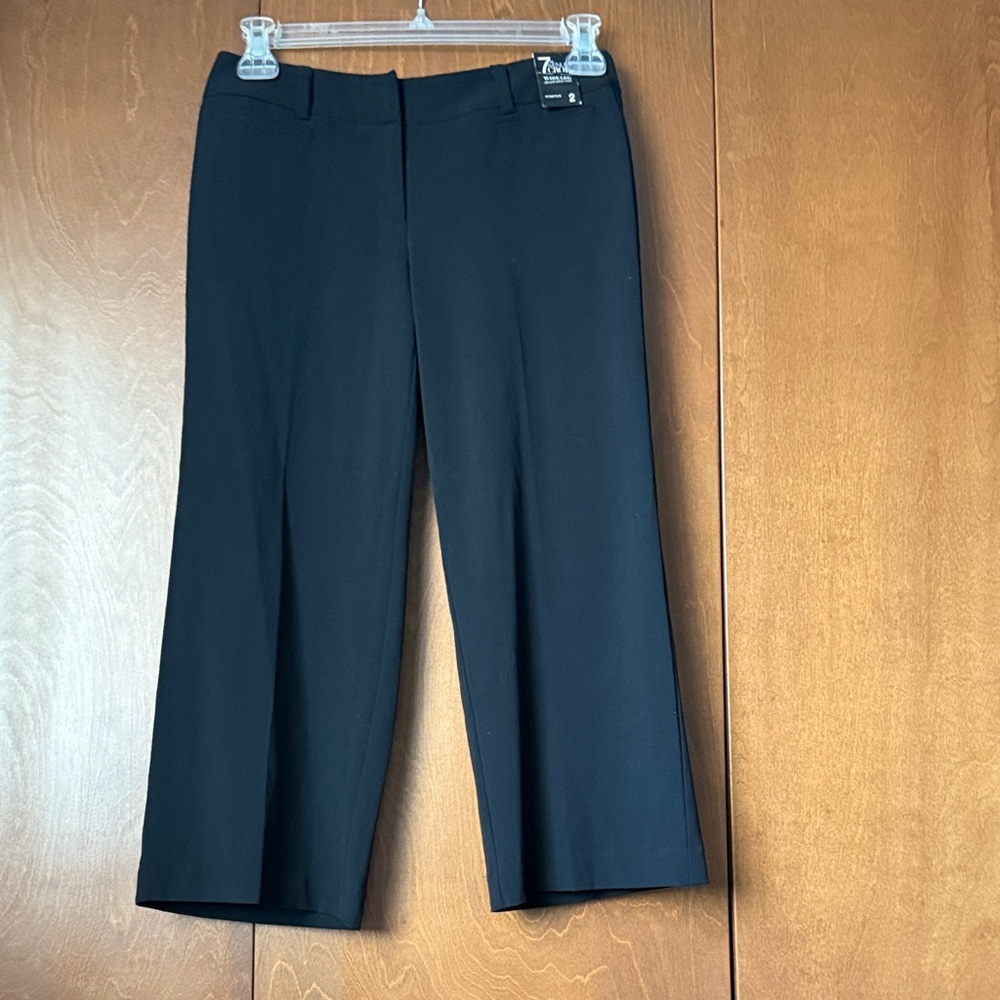7th Ave Wide Leg Black Cropped Pants NWT Sz 2